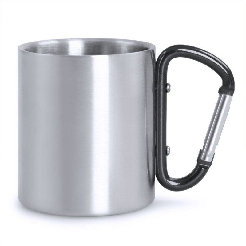 Metalowy kubek 210 ml z karabińczykiem