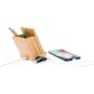 Bambusowa ładowarka bezprzewodowa 5W, 4 porty hub USB 2.0, pojemnik na przybory do pisania, stojak na telefon Bambusowa ładowarka bezprzewodowa 5W, 4 porty hub USB 2.0, pojemnik na przybory do pisania, stojak na telefon