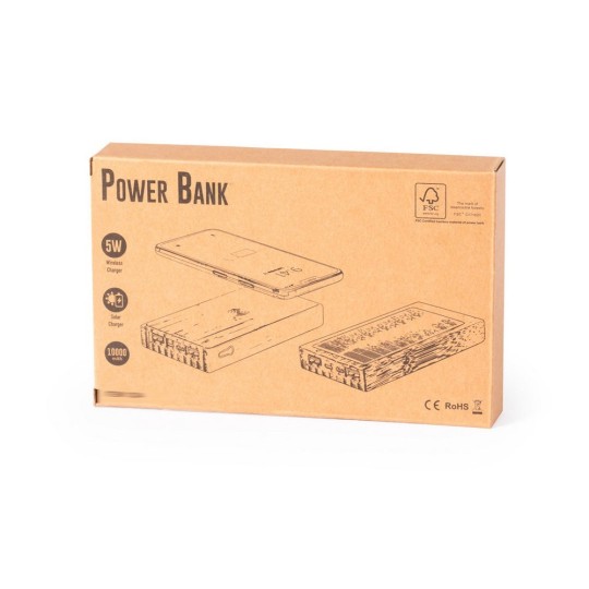 Bambusowy bezprzewodowy power bank 10000 mAh, ładowarka bezprzewodowa 5W, ładowarka słoneczna Bambusowy bezprzewodowy power bank 10000 mAh, ładowarka bezprzewodowa 5W, ładowarka słoneczna