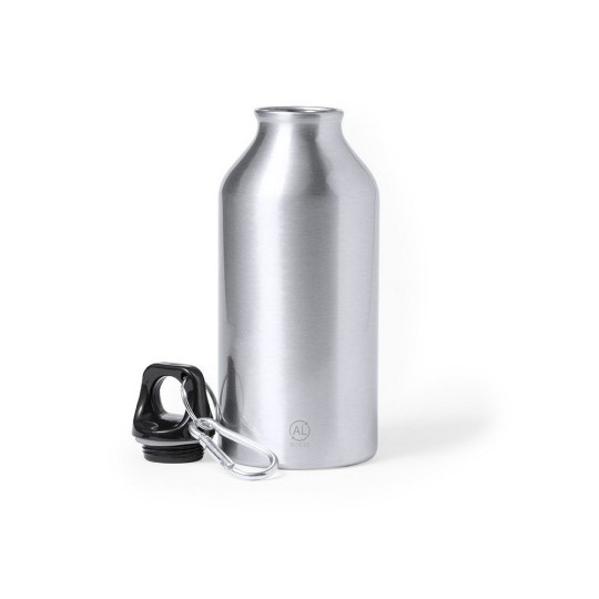 Butelka sportowa 400 ml z aluminium z recyklingu, z karabińczykiem Butelka sportowa 400 ml z aluminium z recyklingu, z karabińczykiem