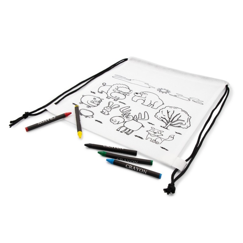 Worek ze sznurkiem do kolorowania, kredki | Brody