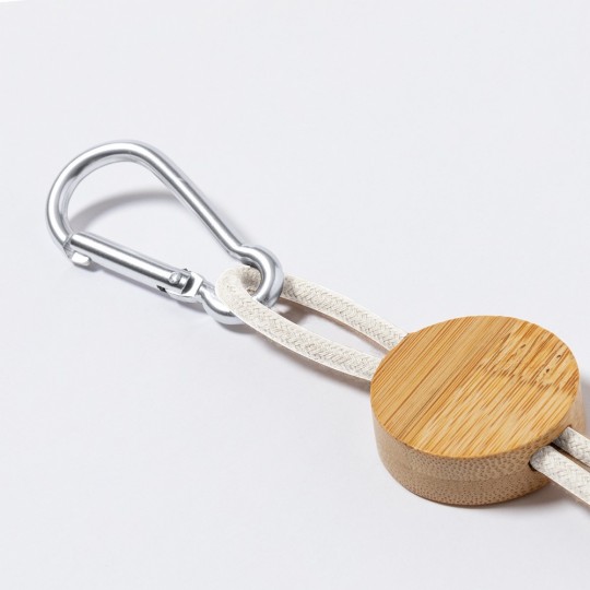 Kabel do ładowania ze słomy pszenicznej i bawełny z karabińczykiem, bambusowy element