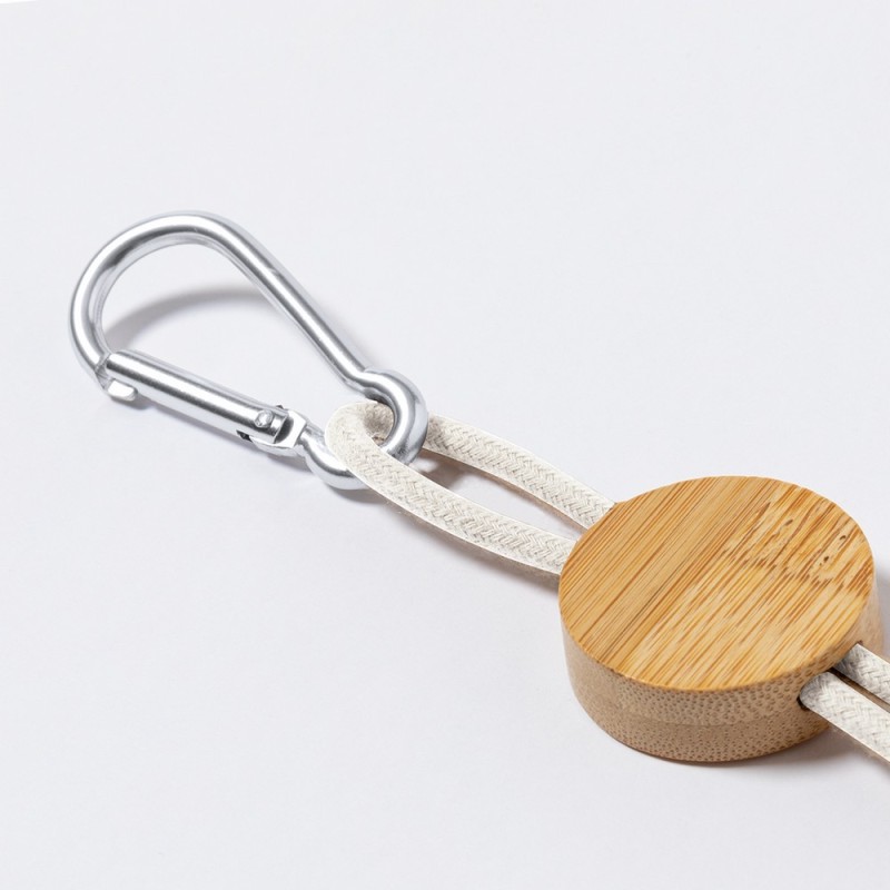 Kabel do ładowania ze słomy pszenicznej i bawełny z karabińczykiem, bambusowy element