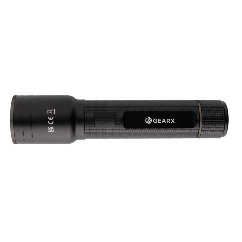 Duża latarka Gear X, ładowana przez USB, aluminium z recyklingu
